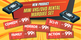 Mini VHS/DVD Rental Marquee Sign Set