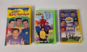 The Wiggles VHS Lot of 3, Hoop-Dee-Doo, Space Dancing & Wiggly Play Time