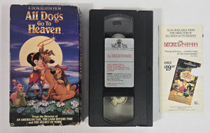 All Dogs Go To Heaven VHS Tape with Promo Paper (1989)