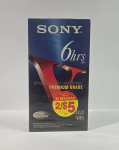 Sony 6 Hour T-120VF, Blank VHS Tape