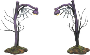 Department 56 Village Accessories Halloween Creepy Country Street Lamps Lit Figurine Set, 2 Inch, Multicolor