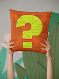Retro Gaming Inspired Crash Question (?) Box Throw Pillow