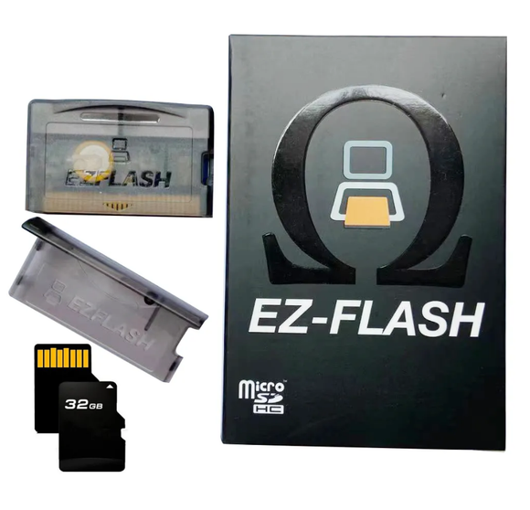 GameBoy Advance Flash Cartridge, EZ-Flash Omega Real Time Clock Flash Support 128GB Micro SD TF