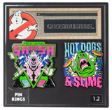 Pin Kings Ghostbusters Enamel Pin Badge Set 1.2 – Shush and Hotdogs & Slime