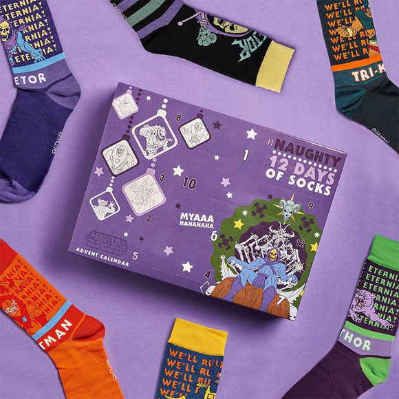 HE-MAN AND THE MASTERS OF THE UNIVERSE ‘NAUGHTY’ 12 DAYS OF SOCKS ADVENT CALENDAR